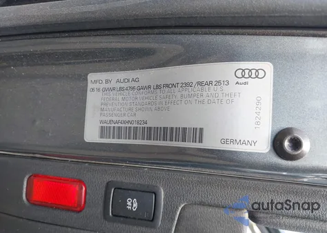 2017 Audi A4 2.0T Premium из США, поврежденный, VIN WAUENAF4XHN018234